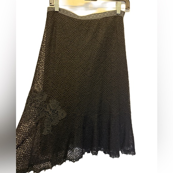 Free People Dresses & Skirts - Free People Black A Line Lace Overlay Long Witchy Skirt SZ Medium